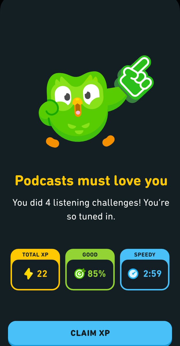 itour_'s tweet photo. 67 days of learning Spanish.🥳 Podcasts must really love me at this point!😹
Pequeño progreso, gran orgullo, small progress, big pride. 🇪🇸
Consistency really works, and I’m proud of me!
What’s something you’ve been consistent with lately? 👀

#Duolingo #LearnSpanish #LanguageLea https://t.co/qLNIe5Ykgy