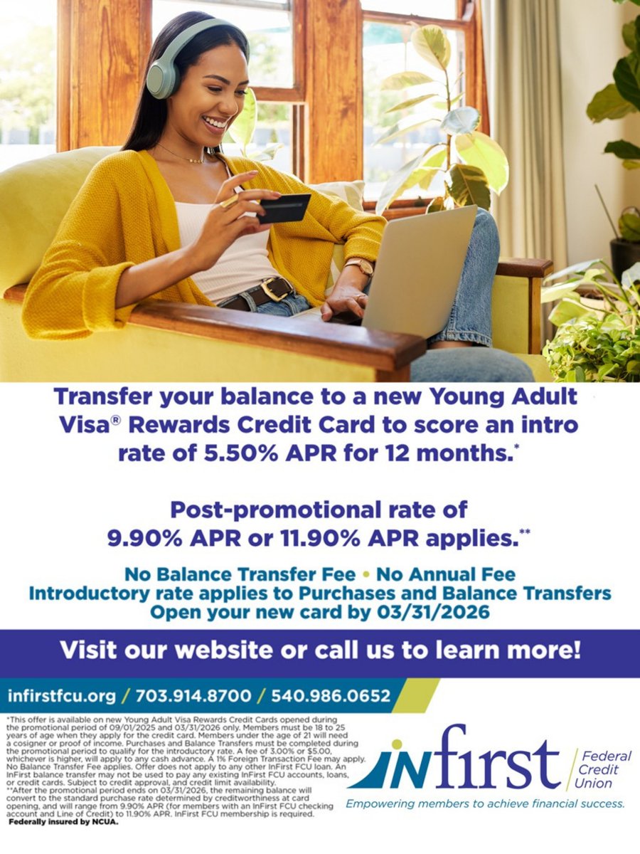Infirst NEW Young Adult Credit Cardholders can transfer their balances and ...