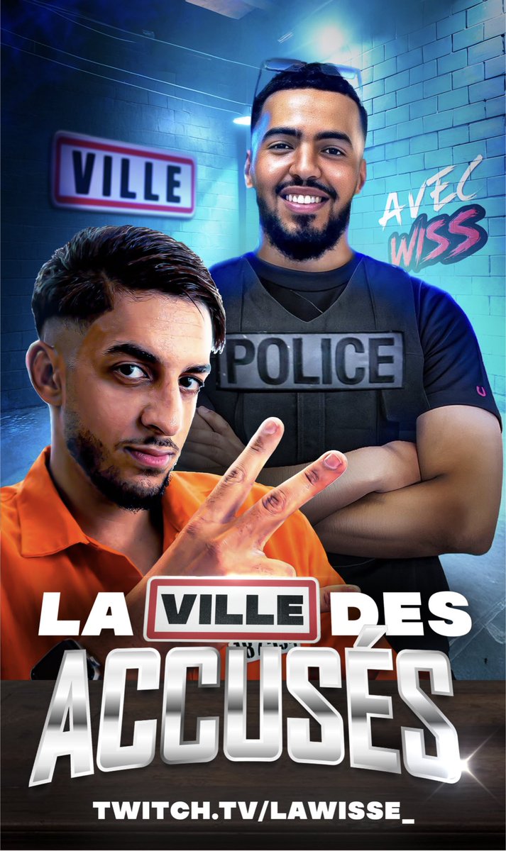 LA VILLE DES ACCUSÉS - WISSKRR ⛓️‍💥

Avec comme seul talent de savoir imiter un biquet, <a href="/wissksr/">Wiss 🇲🇦</a> est en train de tout retourner sur les réseaux ces dernières semaines.

Cependant, il passera un interrogatoire pimenté demain en Ville.

📅 Demain - 22 heure !