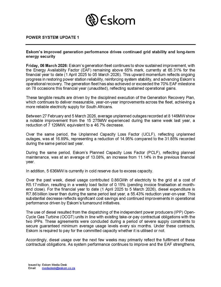 Eskom Hld SOC Ltd tweet media