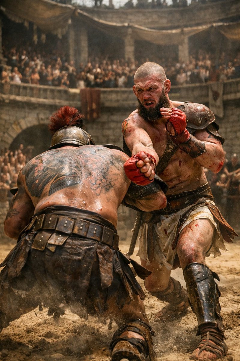 KuberskiPiotr's tweet photo. Współcześni gladiatorzy
Kiedyś walczyli w piasku Koloseum.
Dziś walczą w klatce.
Tłum krzyczał wtedy i krzyczy teraz.
Zmieniły się zbroje, zasady i arena,ale jedno pozostało takie samo-serce wojownika.
Kiedyś dla cesarza.
Dziś pasji ,pasa ,historii i własnego nazwiska
#qbear https://t.co/mAD9VtrzFb