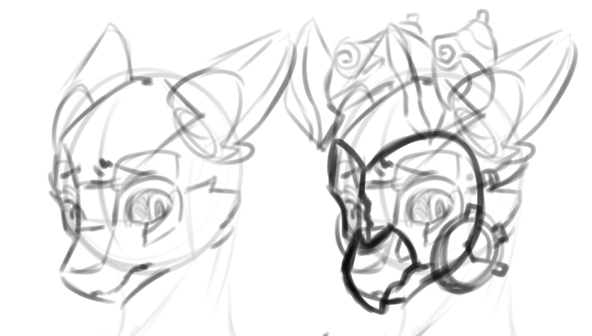 wurdcage's tweet photo. 2025 03, Messing around with Mags's head, thinking about a kind of wolf undercarriage https://t.co/ItzddSsX7Y