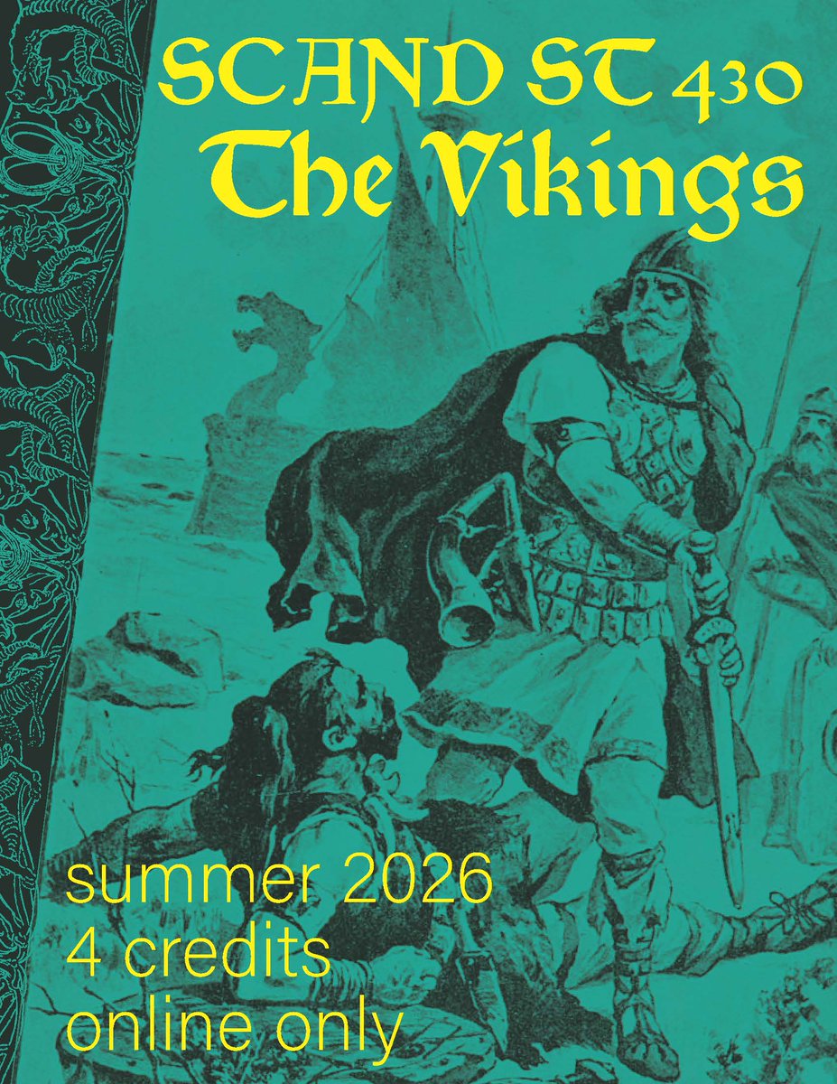 UWMadGNS's tweet photo. Want to take an interesting course this summer? Take SCAND ST 430 this summer! By tracing the evolution of Viking identity, students gain insight into the medieval world and the forces that continue to shape cultural memory today.
https://t.co/odKcnxRqrT https://t.co/hZw0bJv8bv