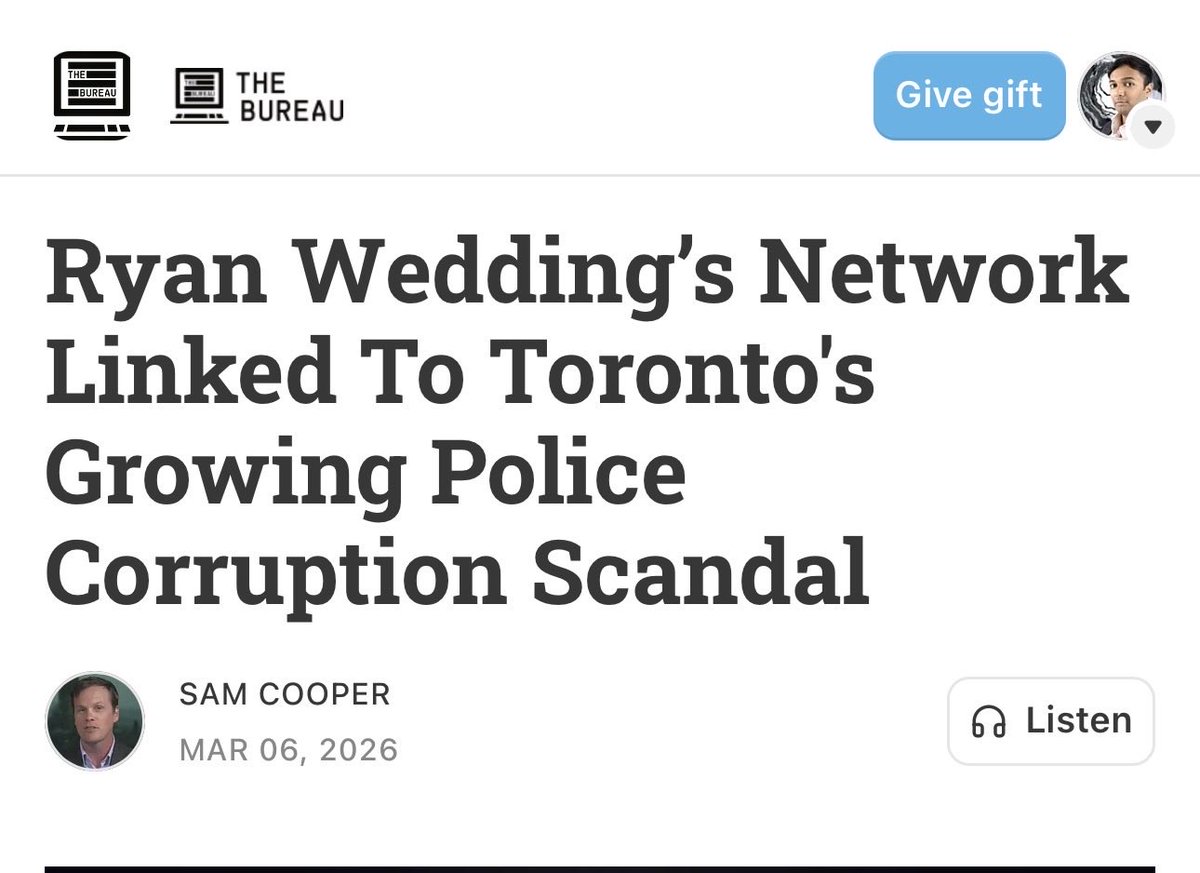 StephenPunwasi's tweet photo. Drug kingpin Ryan Wedding linked to Toronto police corruption scandal. 

Fun tip for journalists. A confidential informant from Montreal was assassinated. 

How did Wedding know who it was? Only prosecutors &amp; 🇨🇦’s police knew his identity.

@scoopercooper

https://t.co/XhTsULgct7 https://t.co/iFZIrVVP5C