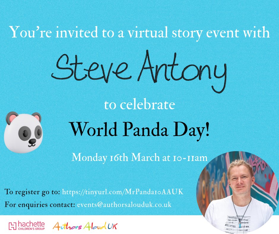 AuthorsAloudUK's tweet image. World Book Day 26 is over but the bookish fun for children in years Reception - 2 doesn't have to be! Why not join us on the 16th March to celebrate the lovable Mr Panda on #nationalpandaday Sign up here: tinyurl.com/MrPanda10AAUK #primaryschool