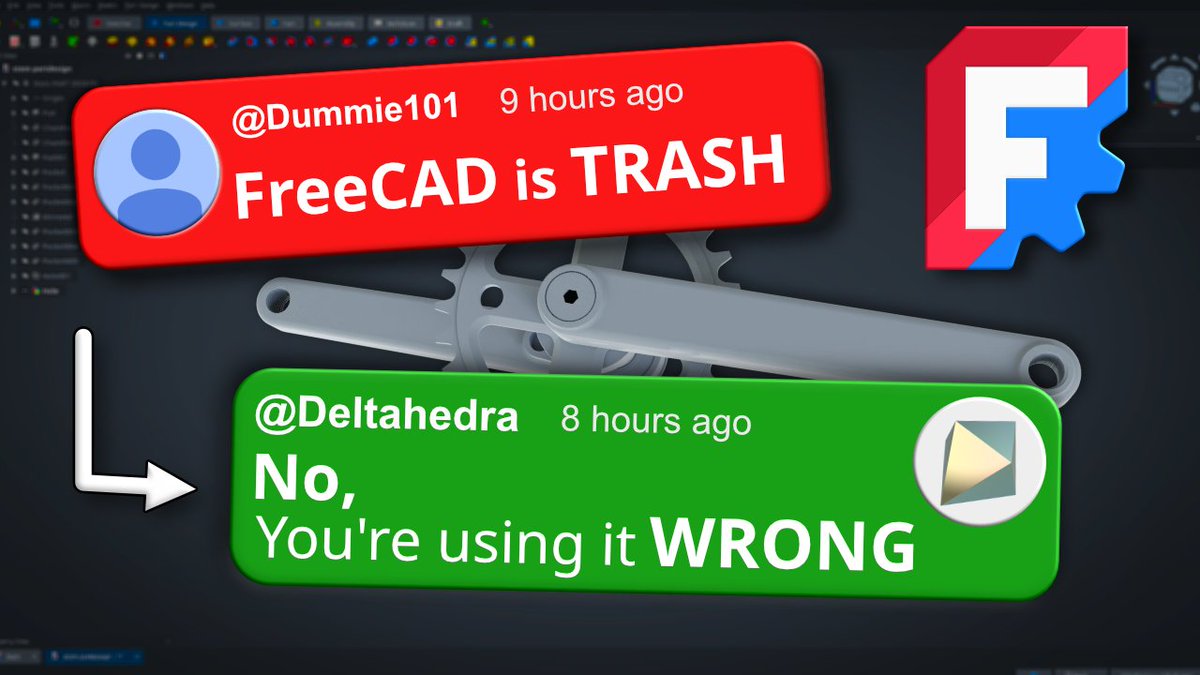 Deltahedra3D's tweet image. To address the main criticisms people have with FreeCAD, I’ve put together this guide on the essential workflows and settings that prove this software is far more capable than people think !

Link : youtu.be/JjFh8vtMBC8

@FreeCADNews 
#FreeCAD #MadeWithFreeCAD #FOSS