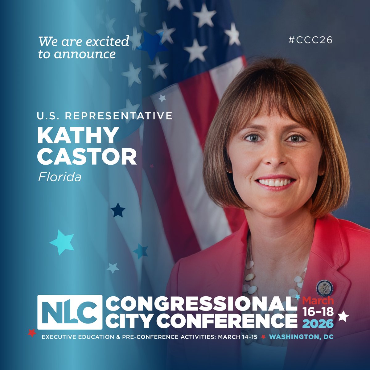 House Ranking Member Just announced at #CCC26! NLC is excited to welcome @USRepKCastor ...