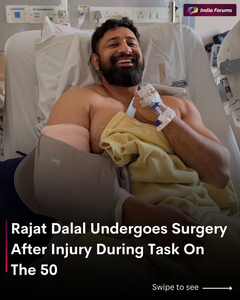 indiaforums's tweet photo. Rajat Dalal, who is currently seen in the reality show The 50, recently underwent surgery after suffering an injury during a task. Wishing him a speedy recovery! π
.
.
.
#The50 #RajatDalal #GetWellSoon #TellyBuzz #TellyStar
#IndiaForums https://t.co/WSvSQnzljw