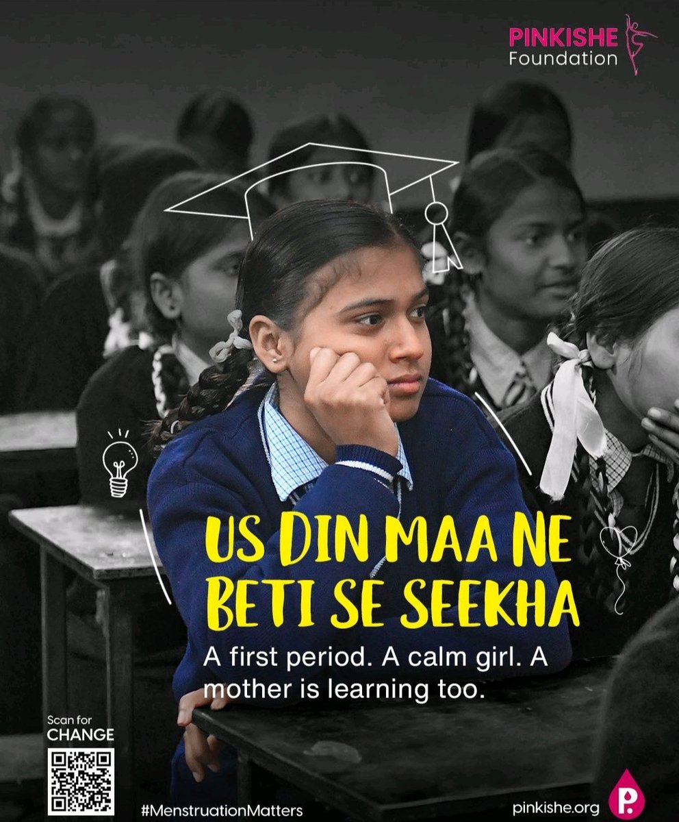 PinkisheChair's tweet photo. At a wedding, Neetu got her first period. But she stayed calm, because she had learned about menstruation in a school session. She even corrected her mother on proper pad disposal. This is the power of menstrual education: replacing fear with confidence.

#PinkisheFoundation https://t.co/tFTEjlbzfP