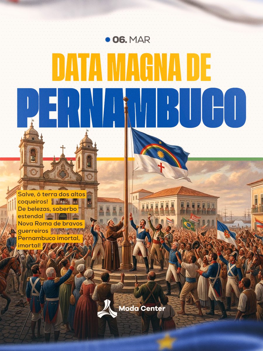 📜🇧🇷 Data Magna de Pernambuco

Neste 6 de março, celebramos a Data Magna de Pernambuco, uma data que marca a coragem, a resistência e o espírito de luta do povo pernambucano.

O Moda Center presta sua homenagem a essa terra de história, trabalho e empreendedorismo!