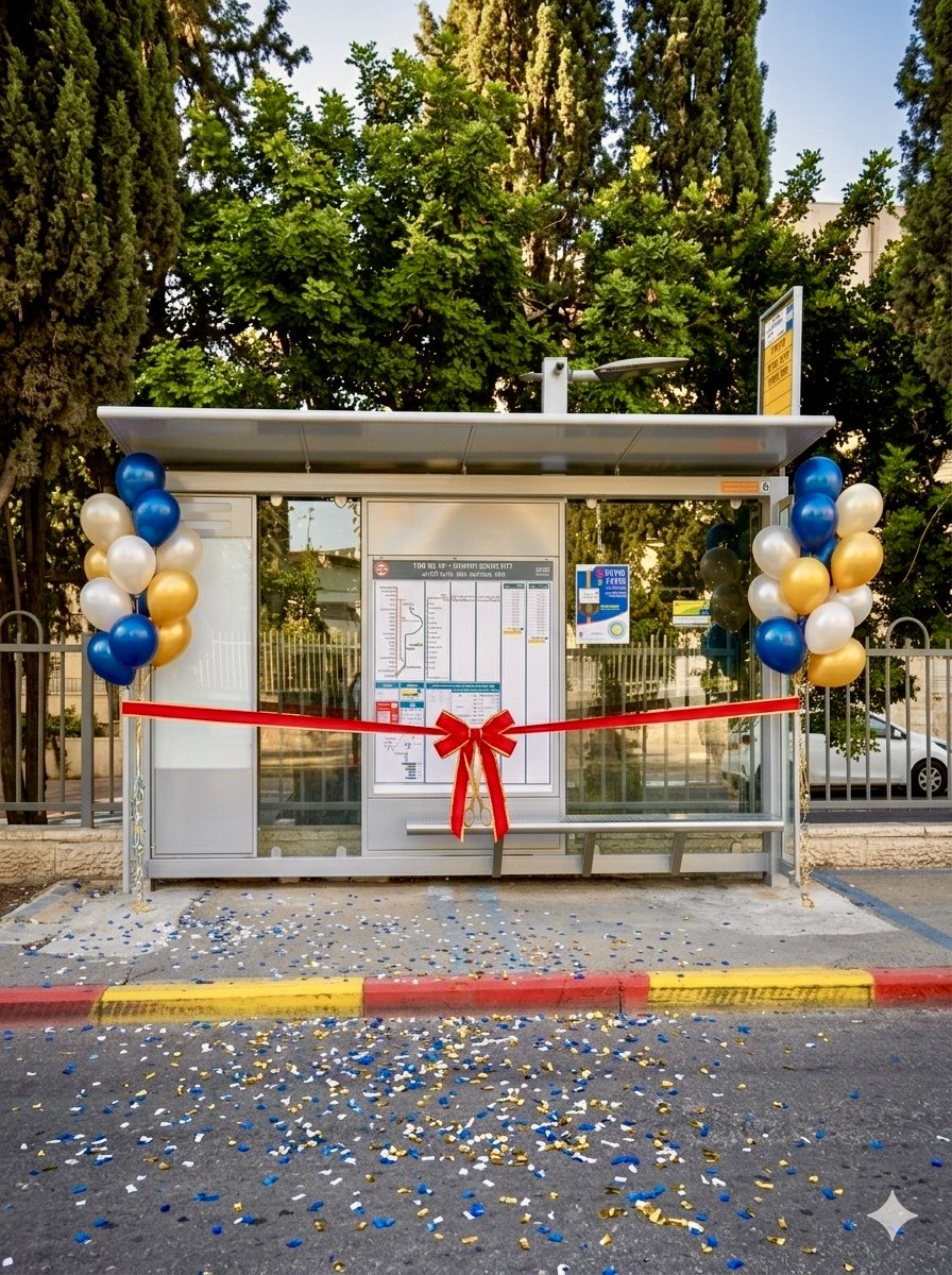 גם בזמן מלחמה - משפרים את התחב״צ

אישרנו תוספת של 7 תחנות אוטובוס חדשות ברחבי העיר, בין היתר ברזיאל, בירדן, בבן אליעזר, בשד ירושלים ובאזורים נוספים נוספים. 

בנוסף, שיפרנו תחנות קיימות חלקן לתחנות נתיב

הרציונל צמצום מרחקים בין תחנות ל200-300 מ 

*התמונה נעשתה בAI