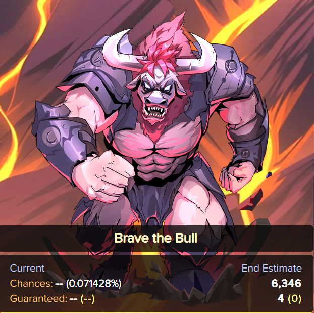 mattnyy84's tweet image. What will it be RNG Gods? 4 Golds? 👀 Time will tell #splinterlands #BraveTheBull