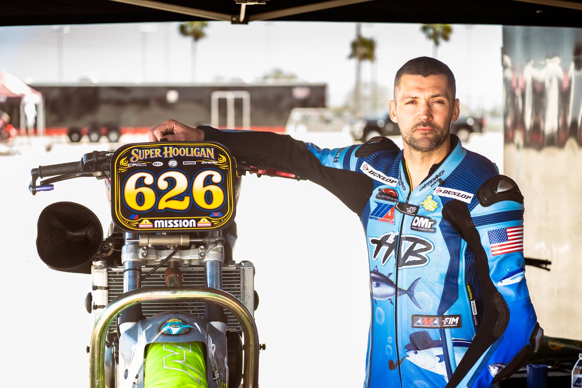 becausemoto's tweet photo. Tuna made the show at P31! Let's gooooo! Practice this morning went well. Ready to go racing! #becausemotorcycle #daytona200 #superhooligan #motoamerica https://t.co/bIWv4XWrF4