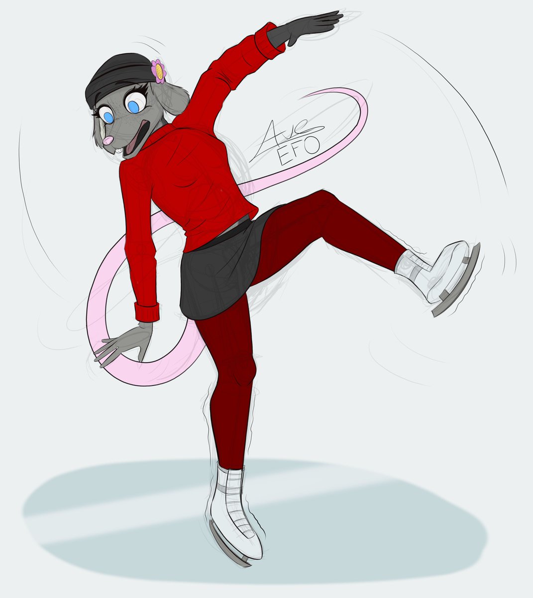 First post on this account! I did this sketch of one of my #originalcharacters back when the Olympics were on. I'm a bit late posting it, but I doubt Nutmeg here would have won any medals anyway. #furryart #digitalart