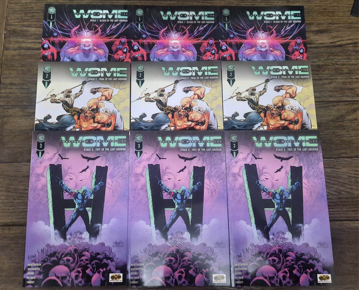 HolyCowEnt's tweet photo. With the release of WOME 3, we r just 1 more book away to complete the bestselling saga featuring The Last Asuran.

Written by @BijoyRaveendran 3 parts are now available with: https://t.co/BmdPunHWfZ &amp; https://t.co/QZ6L0tE1lp

#indiancomicbooks #thelastasuran #wome #comicconindia https://t.co/tD6cBqlXqY