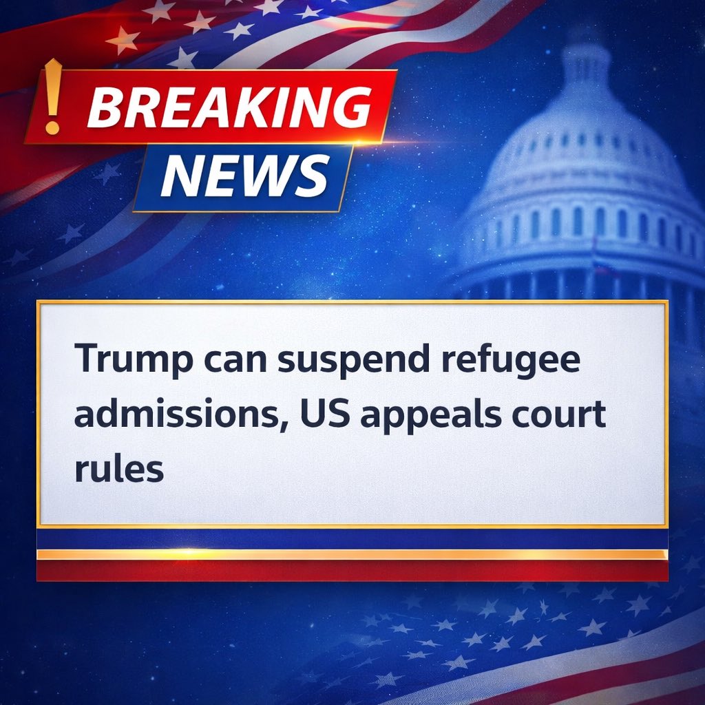 🚨MAJOR COURT RULING

The 9th Circuit Court of Appeals confirmed the President can halt refugee admissions under USRAP indefinitely.

Trump’s power confirmed!👊🏻