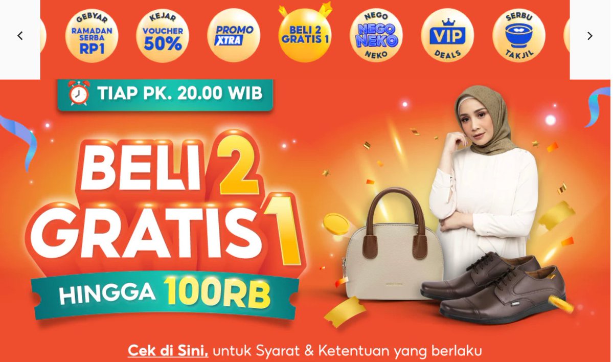 buat yang suka belanja tapi tetep pengen irit, jangan lupa cek shopee tiap jam 8 malam. lagi ada promo beli 2 gratis 1 lumayan banget loh ini 😍
#8MalamAdaShopeeBeli2Gratis1