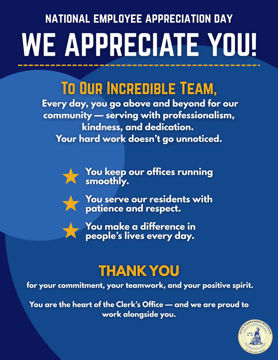 Juan Fernandez-Barquin, Esq., Clerk & Comptroller tweet media