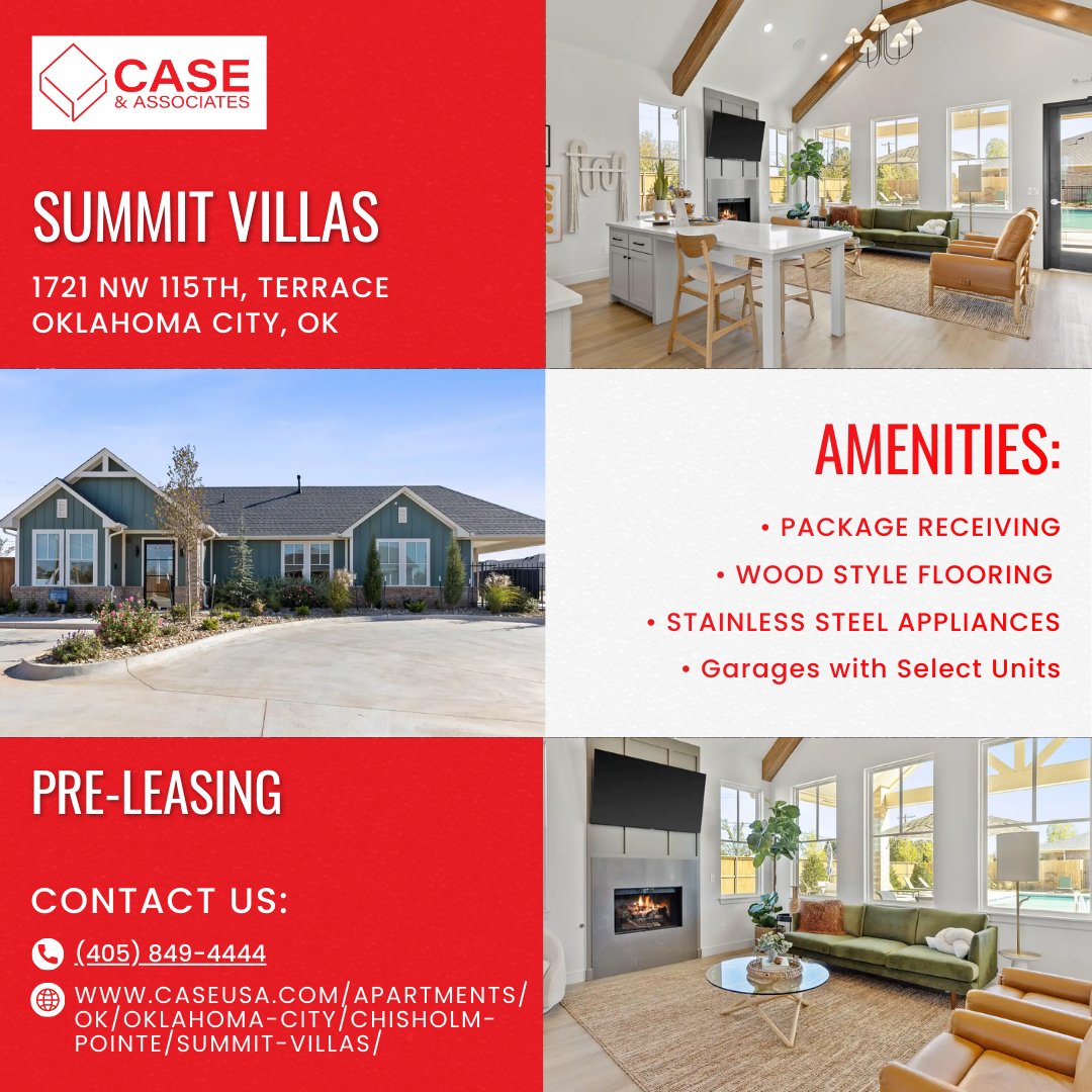 Summit Villas in Oklahoma City offers luxury duplex and quadplex apartment homes designed for comfort and convenience 🏡✨

Enjoy private fenced yards, attached garages on select homes, and thoughtfully designed 1, 2, and 3 bedroom layouts to suit a variety of lifestyles. With...