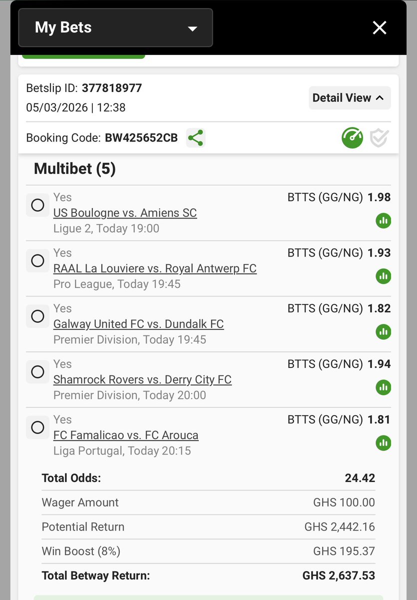 KofiBenson000's tweet photo. Today’s picks 

10 +👉 BW4255F54E

20 + 👉 BW425652CB
                
Independent day odds💚 🙏 
BetResponsibly 🫵 https://t.co/vpRuWAhlnK