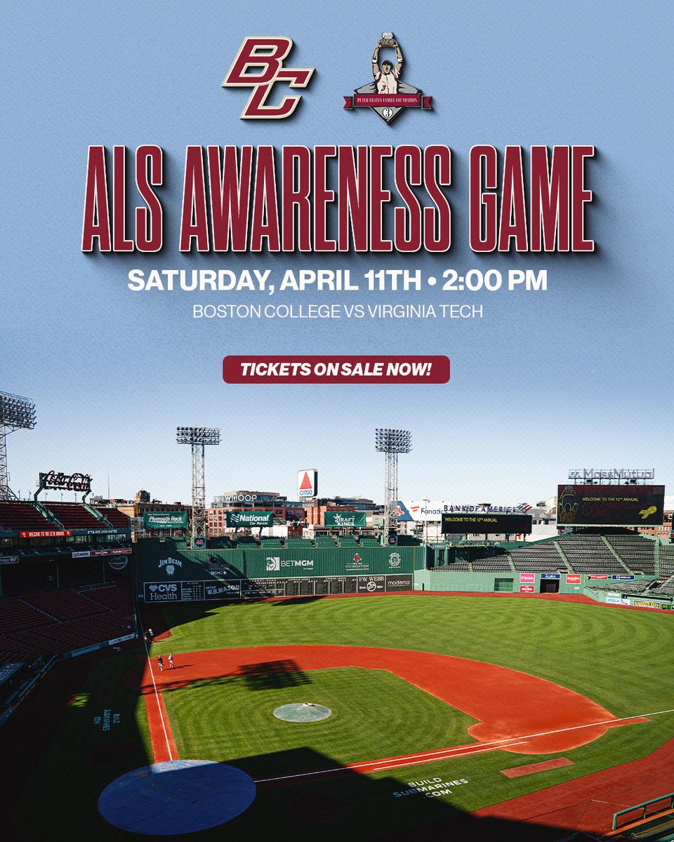BCBirdBall's tweet image. Playing for more than a game ❤️3️⃣

Birdball. Fenway Park. 

The 14th Annual ALS Awareness Game returns on 4.11. 

Tickets and info at bit.ly/4ujCu3A

#Birdball x #kALS