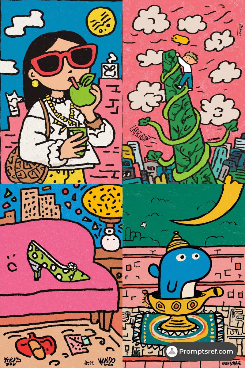 Retro hand-drawn panels