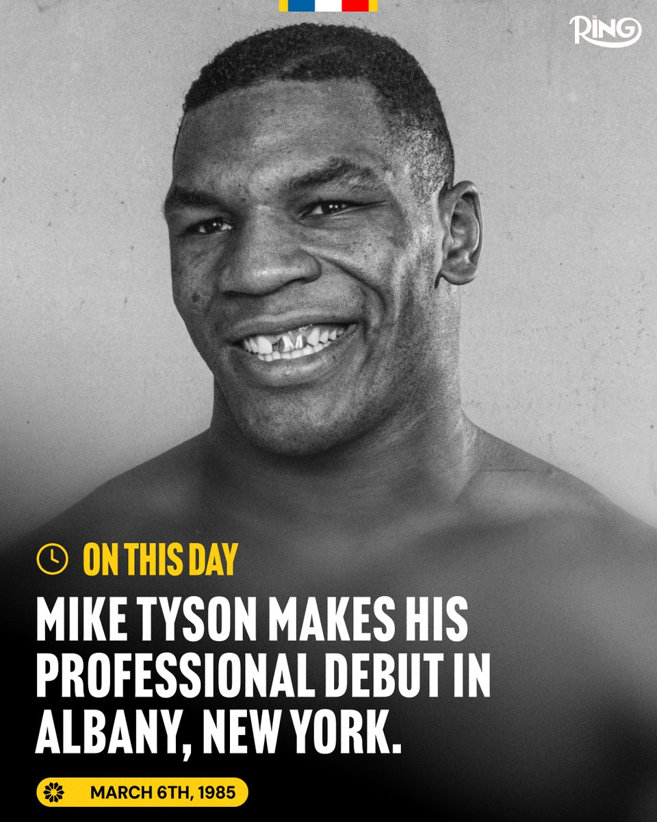 🗓️ 41 years ago today, 18 year-old Mike Tyson stepped into a professional boxing ring for the first time, stopping Hector Mercedes in one round.

Tyson became the youngest ever world heavyweight champion when he defeated Trevor Berbick for the WBC title at 20 years, four months