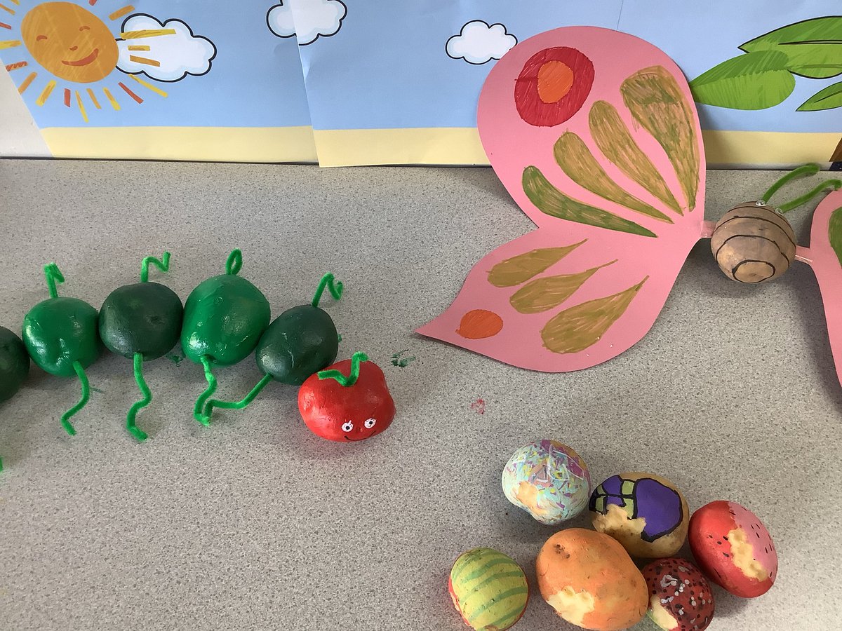 We recreated The Hungry Caterpillar from potatoes for #WorldBookDay