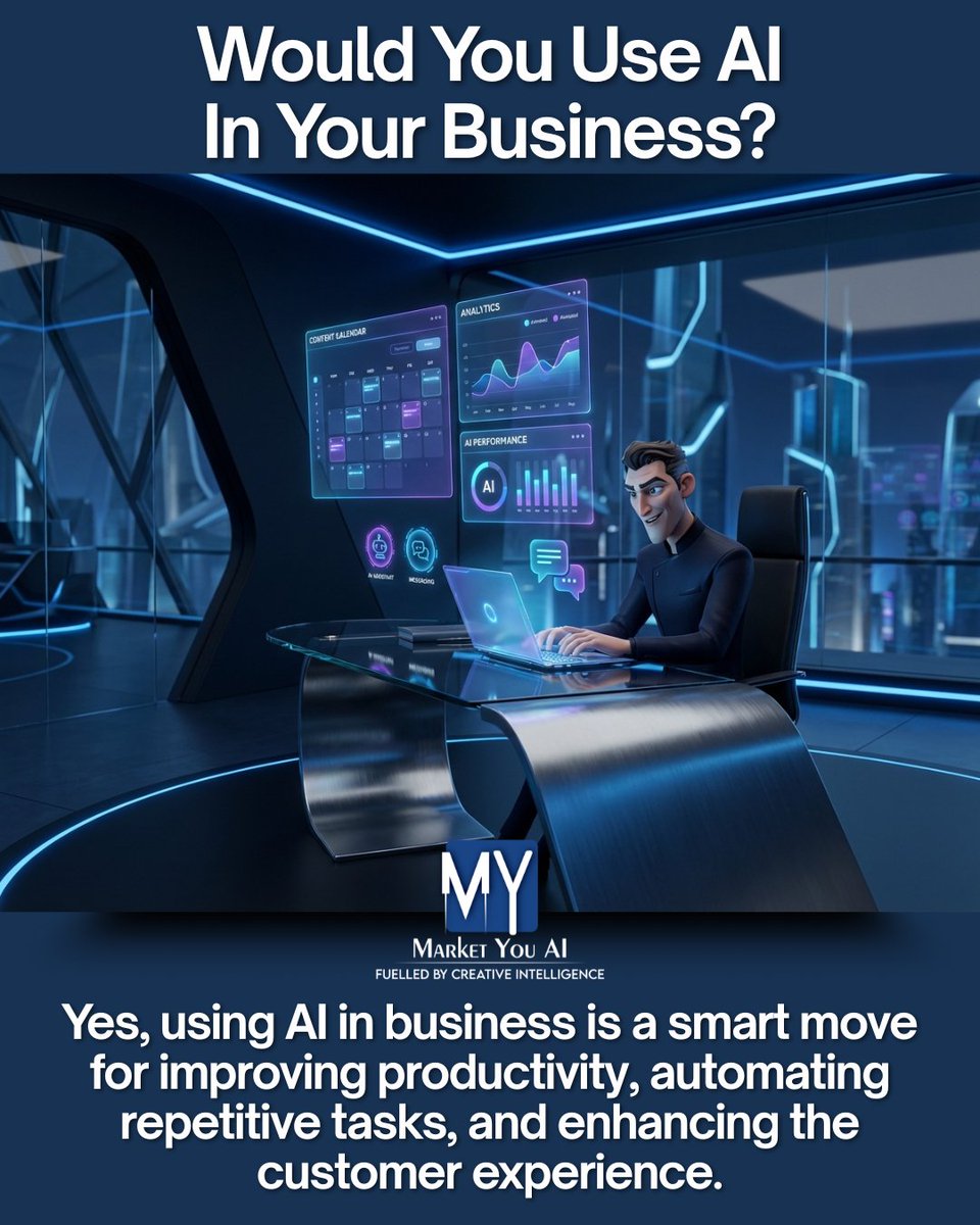 MarketyouSA's tweet photo. Would you use AI for your business?

Not to replace people
Not to strip out personality
Not to make everything sound the same

But to save time, sharpen ideas, and speed up the work behind the scenes?
That changes the conversation
#AI https://t.co/7Nbqd9Yuee