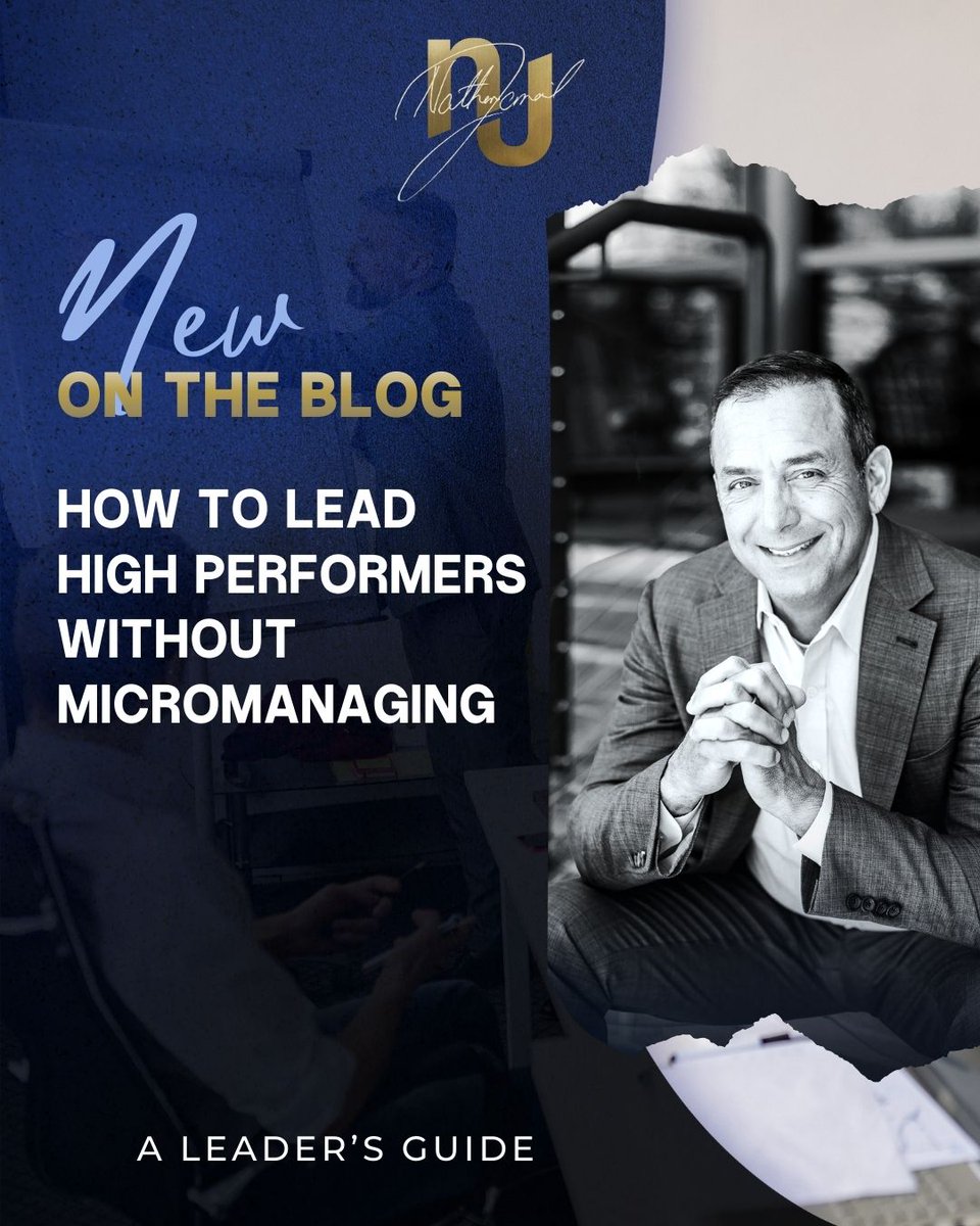 If your high performers feel micromanaged, they're not going to tell you. They're going to leave. Lead with clarity + accountability + coaching not control.
nathanjamail.com/how-to-lead-hi…

#Leadership #LeadershipKeynoteSpeker #HighPerformers