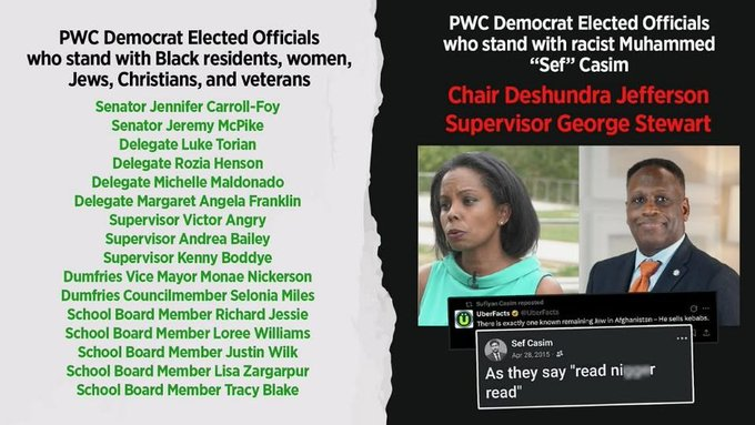 PWCGOP's tweet photo. 🚨🚨It's confusing, is Muhammed “Sef” Casim still the official Prince William County Democrats candidate for Woodbridge Supervisor? https://t.co/e4bMKfWJtF