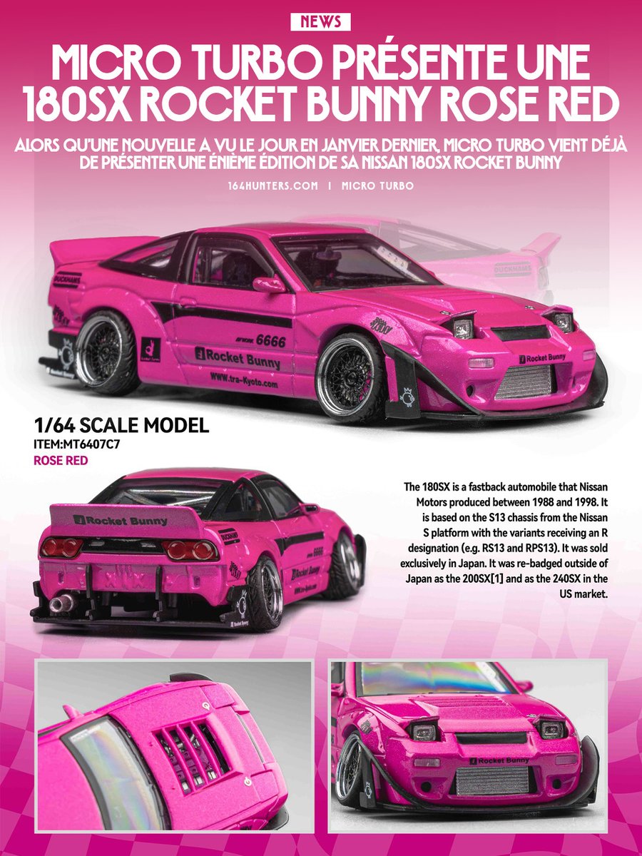 164hunters's tweet photo. 🇫🇷 Micro Turbo présente une 180SX Rocket Bunny Rose Red
🇯🇵 マイクロターボが180SXロケットバニーローズレッドを発表
🇺🇸 Micro Turbo presents a 180SX Rocket Bunny Rose Red
---
#MicroTurbo #Nissan #180SX #RocketBunny
▶ Lien en commentaire https://t.co/JfFhSxVk30