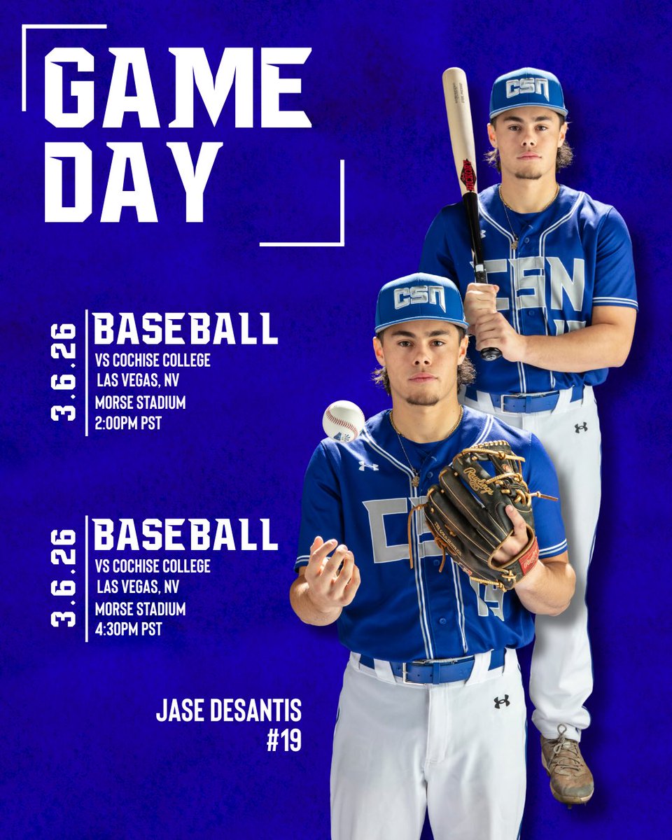 CSN_Baseball's tweet photo. ⚾ GAMEDAY DOUBLEHEADER ⚾️
          “ACCAC 🏠 Opener”

🆚 | #19 Cochise College Apaches 
📆 | March 6, 2026
⌚ | 2:00 PM | 4:30 PM 
🏟️ | Morse Stadium
📍 | Henderson, NV
📺 | Coyote Sports Network 

https://t.co/MuQJ03K09V

https://t.co/M1lxSbjdV0

#ForTheFront | #BeatTheApaches https://t.co/r423pTp2tG