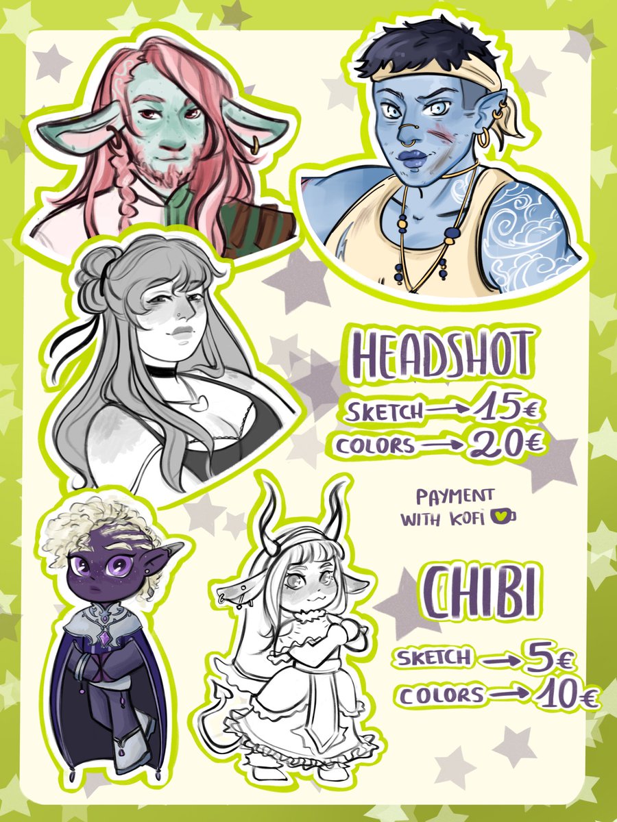 🌟HEADSHOT AND CHIBI SKETCH C0MMS🌟

Dm me if you have any question!!
I’ll be forever grateful if you’ll help me sharing this post🫂💛