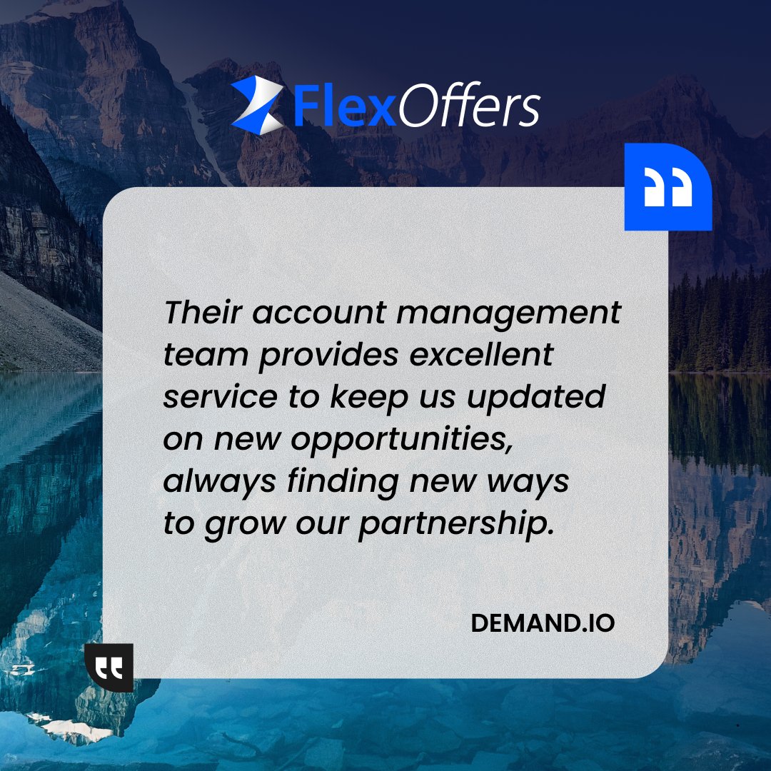 Strong partnerships are built through communication, consistency, and a shared focus on growth.

Our team works closely with partners to uncover new opportunities and keep programs evolving.

Learn more: hubs.ly/Q045J7_80

#flexoffers #partnermarketing #affiliatemarketing