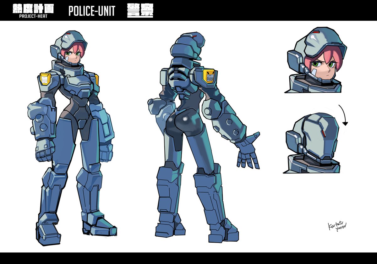 koutetu_yarou's tweet photo. "project heat" character design . Gunner Unit. https://t.co/t6ZaBIvslV
