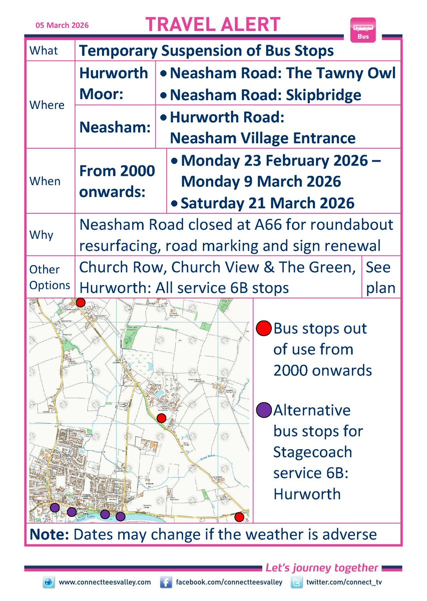connectteesvalley.com/data/travelale… <a href="/darlingtonbc/">Darlington Borough Council</a> <a href="/StagecoachNE/">Stagecoach NorthEast</a>