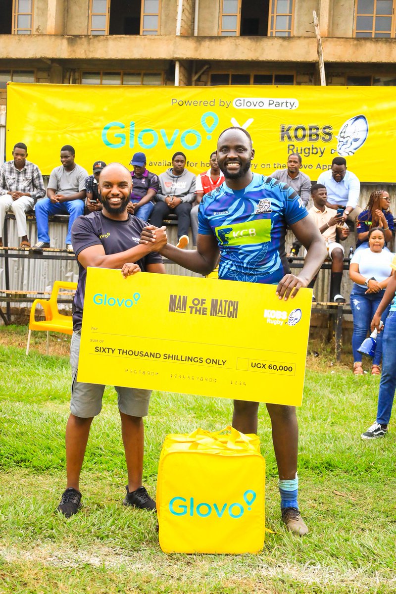 KobsrugbyUg's tweet photo. From the start of the season to this past weekend, a few performances have truly stood out.

Our Man of the Match moment, powered by @GlovoUganda, recognised players who put in a shift. Each winner received a UGX 60,000 Glovo voucher, redeemable via the Glovo app.

Congratulations to:
🔹 Jaffar Abdallah  
🔹 Capt. @IanMunyani 
🔹 @RasuulAbiriga (2x winner)  

#KCBKOBs #PoetryInMotion #BlueArmy