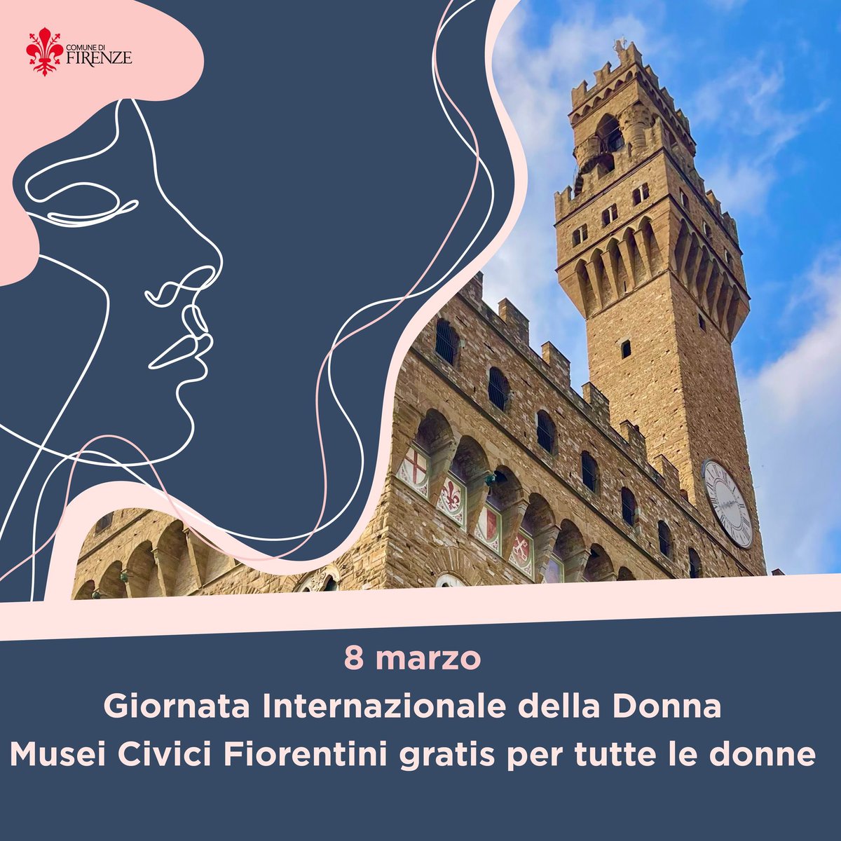comunefi's tweet photo. 📌 In occasione dell’8 marzo, i Musei Civici Fiorentini e Palazzo Medici Riccardi saranno aperti gratuitamente per tutte le donne.

👉 info:
 https://t.co/6wQg7082xI
 
#Firenze #8Marzo #MuseiCivici https://t.co/yawLTVf6RN