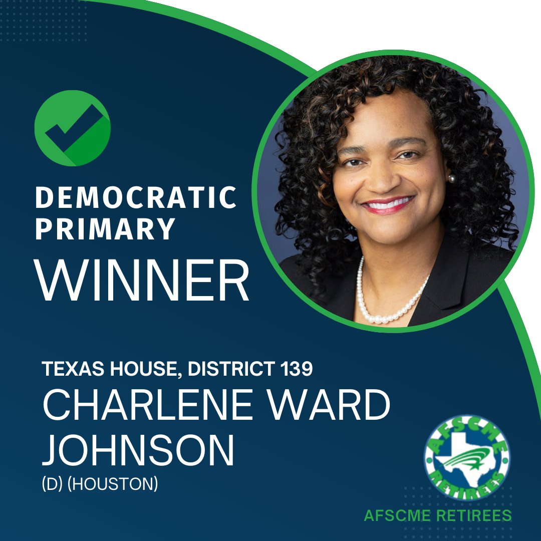 AFSCME_retirees's tweet photo. Congratulations to our endorsed candidates who won their primary elections:

@ronereynolds 
@PoojaforTexas 
@DoctorLalani 
@RepCWJ 

AFSCME Texas Retirees is proud to support and work with leaders who value public service and the protections of Texas retirees. #txlege #AFSCME https://t.co/W0BMkw061Z