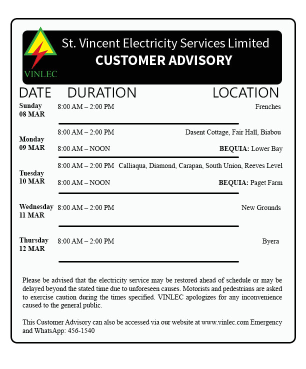 The routine maintenance of our Transmission and Distribution network is necessary for the supply of a reliable and safe electricity supply.
Here are the areas that will be affected by planned outages in the upcoming week.