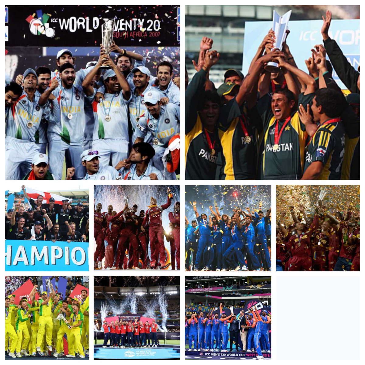 Houseof_Cricket's tweet photo. 𝐓𝟐𝟎 𝐖𝐨𝐫𝐥𝐝 𝐂𝐮𝐩 𝐖𝐢𝐧𝐧𝐞𝐫𝐬 𝐇𝐀𝐋𝐋 𝐎𝐅 𝐅𝐀𝐌𝐄:

• 2007: India vs Pakistan (South Africa) – India 🇮🇳 

• 2009: Pakistan vs Sri Lanka (England) – Pakistan 🇵🇰 

• 2010: Australia vs England (Caribbean) – England 🏴󠁧󠁢󠁥󠁮󠁧󠁿

• 2012: Sri Lanka vs West Indies (Sri Lanka) – West Indies 🌴

• 2014: Sri Lanka vs India (Bangladesh) – Sri Lanka 🇱🇰 

• 2016: England vs West Indies (India) – West Indies 🌴

• 2021: Australia vs New Zealand (UAE) – Australia 🇦🇺 

• 2022: Pakistan vs England (Australia) – England 🏴󠁧󠁢󠁥󠁮󠁧󠁿

• 2024: India vs South Africa (USA & Caribbean) – India 🇮🇳 

• 2026: India vs New Zealand (India & Sri Lanka) – ???

#T20WorldCup || #INDvsNZ