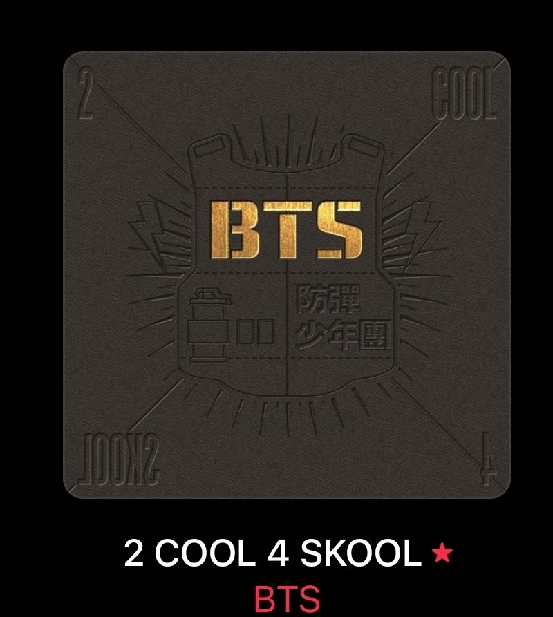 BTSChartsMA's tweet photo. Apple Music Morocco Top Albums All Genres chart:
1. #2Cool4Skool (➡️)
5. #O!RUL8,2 (⬆️)
18. #DarkandWildWild (⬆️)
27. #TheMostBeautifulMomentInLife pt.1 (⬇️)
183. #LoveyourselfAnswer (RE)
#BTS #RoadToArirang https://t.co/Xviyh9O0SJ