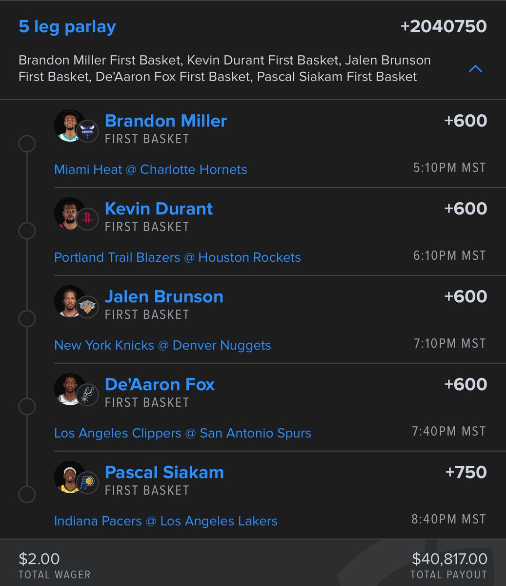 AnthoApes's tweet photo. First basket nuke.
#NBA #FB #Firstbaskets #quickhits #lotto #Bets #Slips #PlayerProps #nuke #SameGameParlay #SportsBetting #GamblingTwitter #Fanduel https://t.co/Dr28uN0yuU