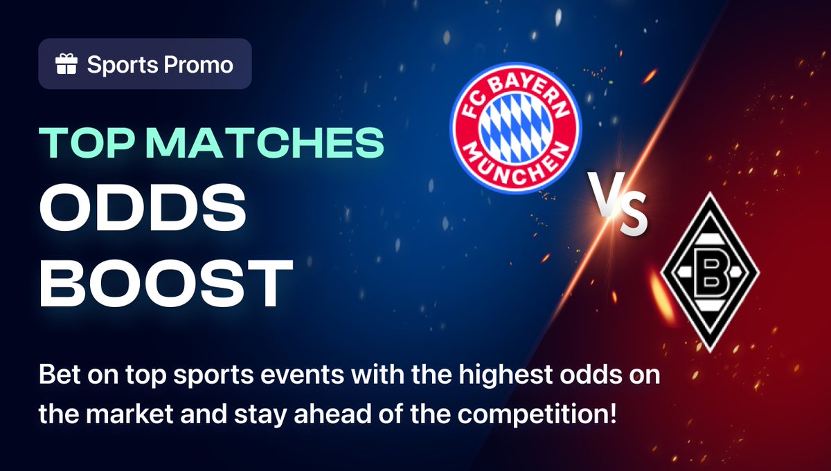 3 HOURS TO KICKOFF. ⏳🔥
Bayern 🔴 vs. Gladbach 🐎

We’ve officially activated SUPER BOOSTED ODDS for this Bundesliga clash. 📈💰 Will Kane and the boys finally break the curse at the Allianz Arena, or is the Gladbach upset written in the stars again?

💰 Claim the boosted value: