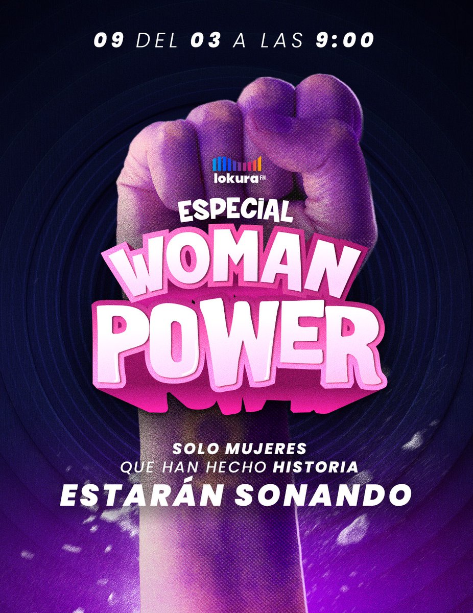 🚨🗣️ En este manicomio hay cosas que no se festejan… se reconocen 💜✊
Por eso en #LokuraFM soltamos una dosis especial de #WOMANPOWER:
puras mujeres que hicieron historia en la música. 🎶🔥
🗓 9 de marzo
⏰ Desde las 9 de la mañana
#8M #DiaDeLaMujer #TeRetoAQueMeEscuches