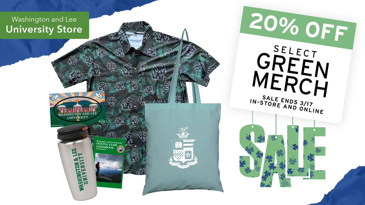 WLUstore's tweet photo. St. Patrick's Day Deal.☘️
Take 20% off select green merch through 3/17.
🔗https://t.co/KWmgUgnSB4 https://t.co/QYxjeIZwea