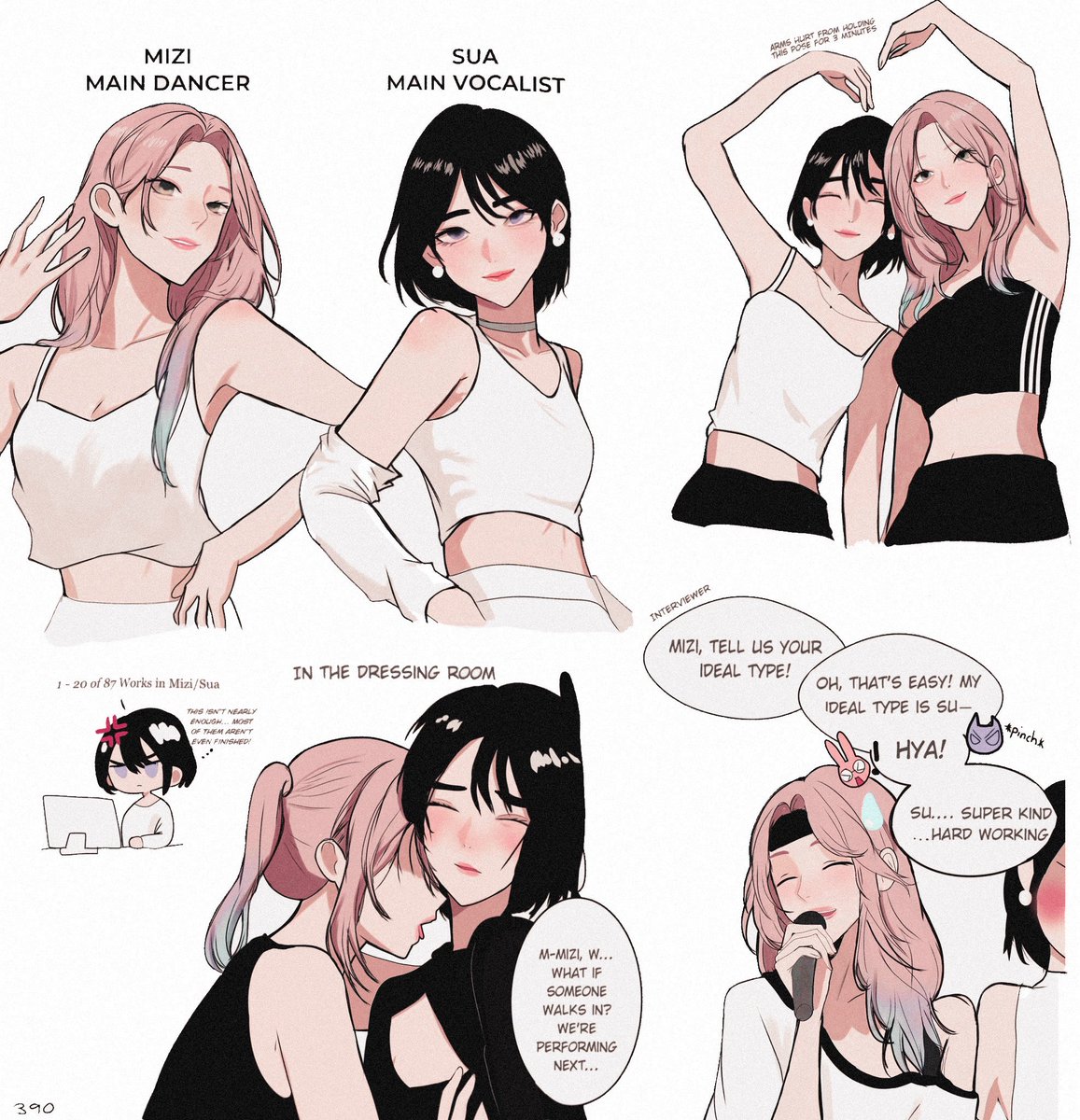 [idol au] secretly dating in the group
#mizisua #alnst