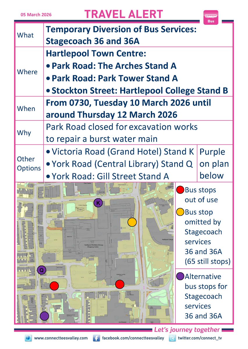 connectteesvalley.com/data/travelale… <a href="/HpoolCouncil/">Hartlepool Borough Council</a> <a href="/StagecoachNE/">Stagecoach NorthEast</a>