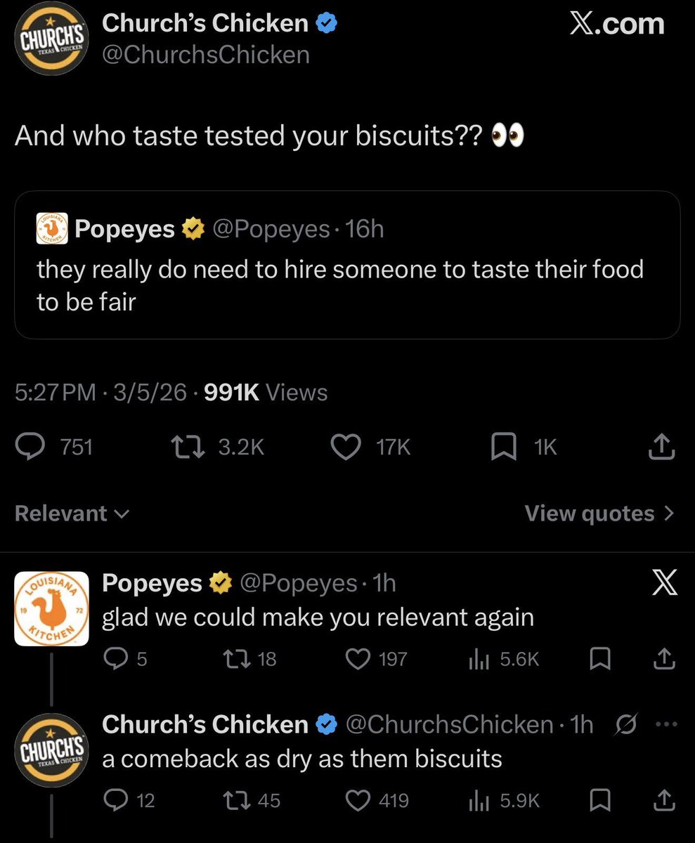 Might actually be the funniest shit i've seen in a while. <a href="/ChurchsChicken/">Church’s Chicken</a>